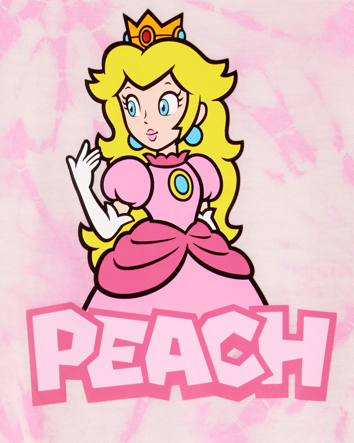 Kid Super Mario Bros™ Princess Peach Print Loose Fit 2-Piece Pajamas - Pink