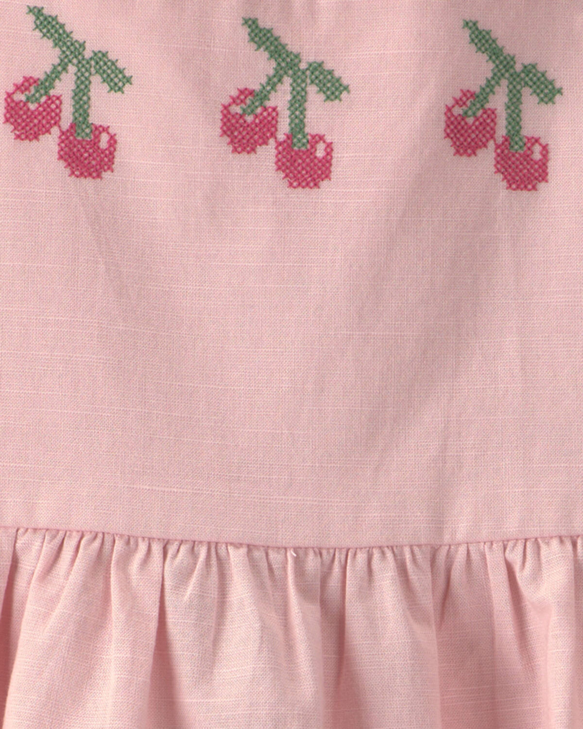 Toddler Girl Cherry Sleeveless Dress - Pink 3 Toddler Girl Cherry Sleeveless Dress - Pink