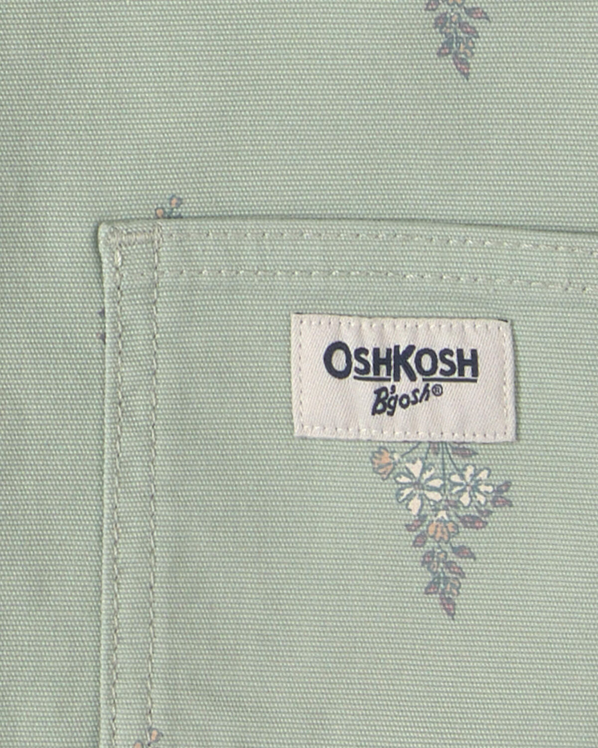 Toddler Girl Floral Canvas Jacket - Green