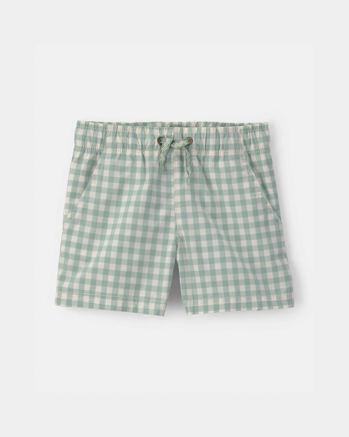 Toddler Boy Gingham Poplin Shorts - Green
