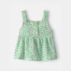 Baby Girl Floral Tank Top - Green 6 Baby Girl Floral Tank Top - Green