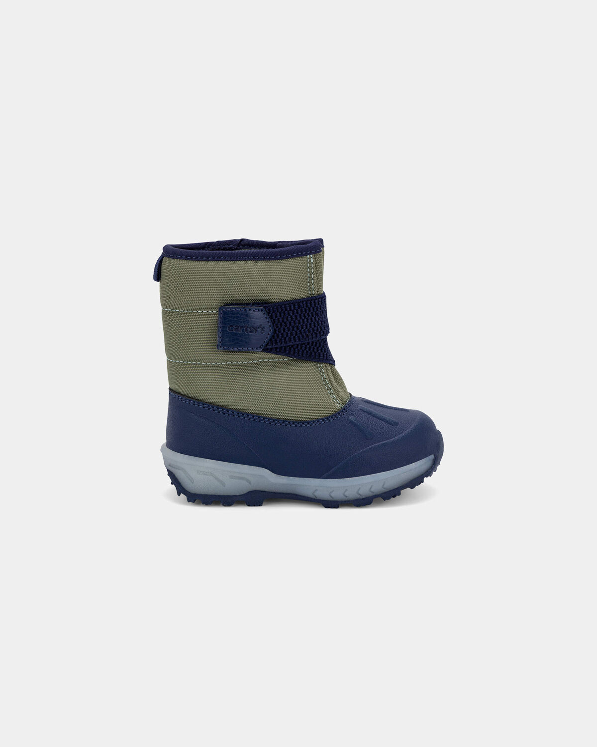 Toddler Boy Color Block Snow Boots - Olive/Navy