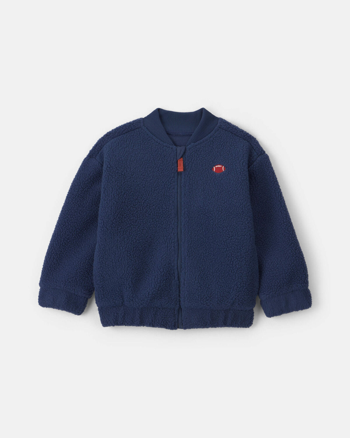 Toddler Boy Football Teddy Fleece Zip-Up Jacket - Navy Blue 1 Toddler Boy Football Teddy Fleece Zip-Up Jacket - Navy Blue