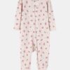 Baby Girl Floral 2-Way Zip Waffle Knit Sleep & Play Pajamas - Khaki