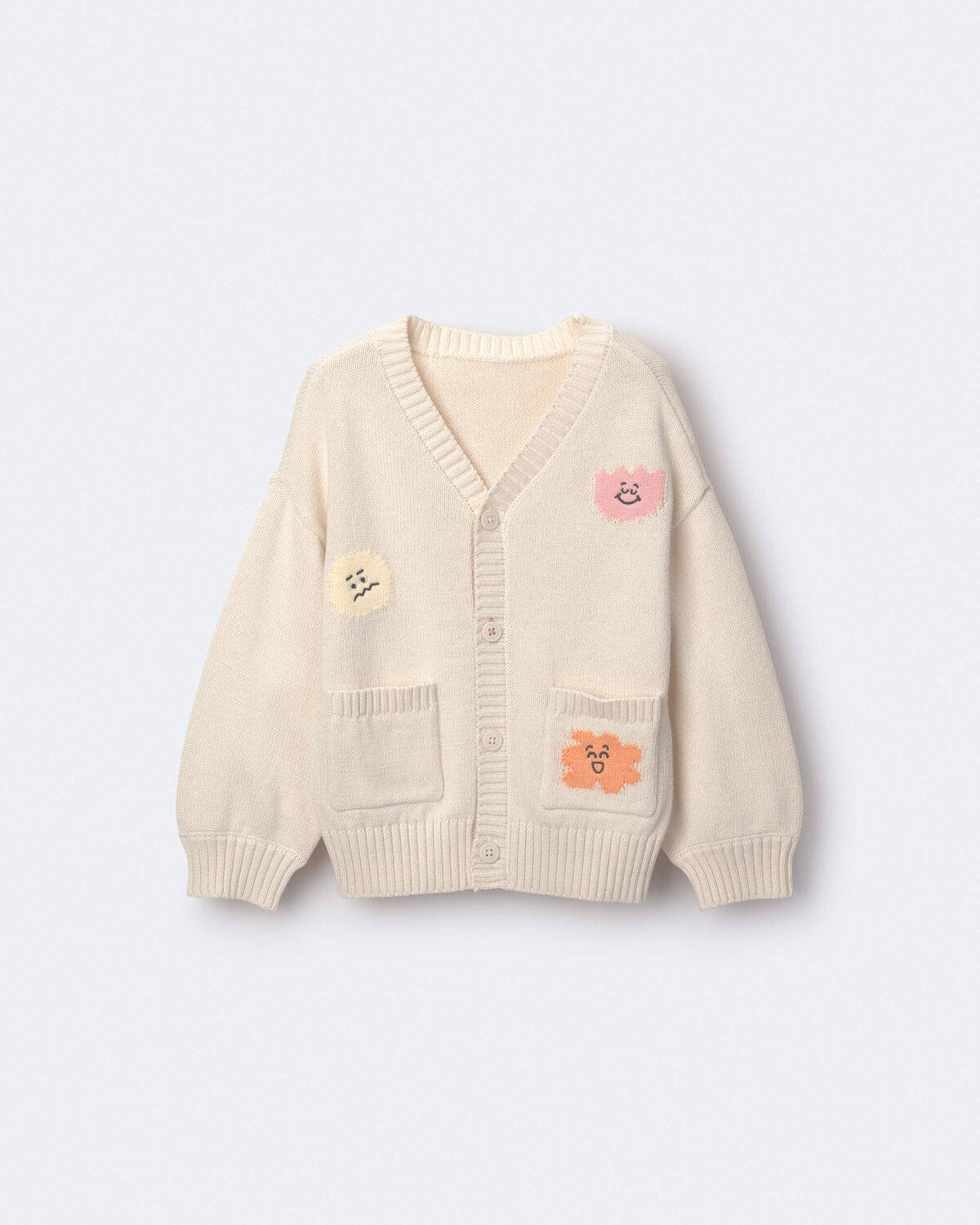 Toddler Cardigan with Avenue Pockets in Character Print- Cream 2 Toddler Cardigan with Avenue Pockets in Character Print- Cream