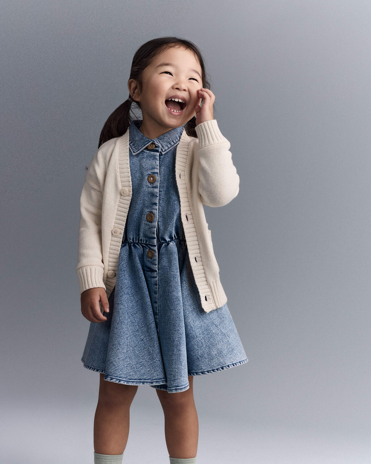 Toddler Cardigan with Avenue Pockets in Character Print- Cream 5 Toddler Cardigan with Avenue Pockets in Character Print- Cream