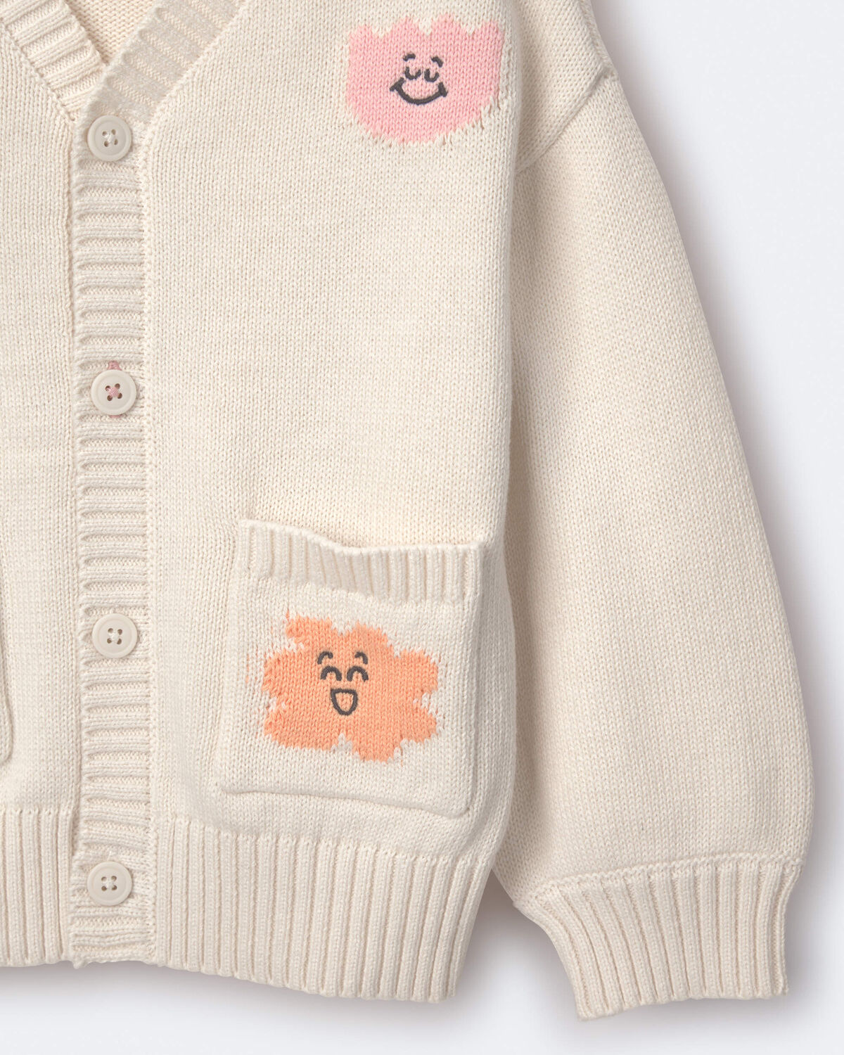Toddler Cardigan with Avenue Pockets in Character Print- Cream 6 Toddler Cardigan with Avenue Pockets in Character Print- Cream