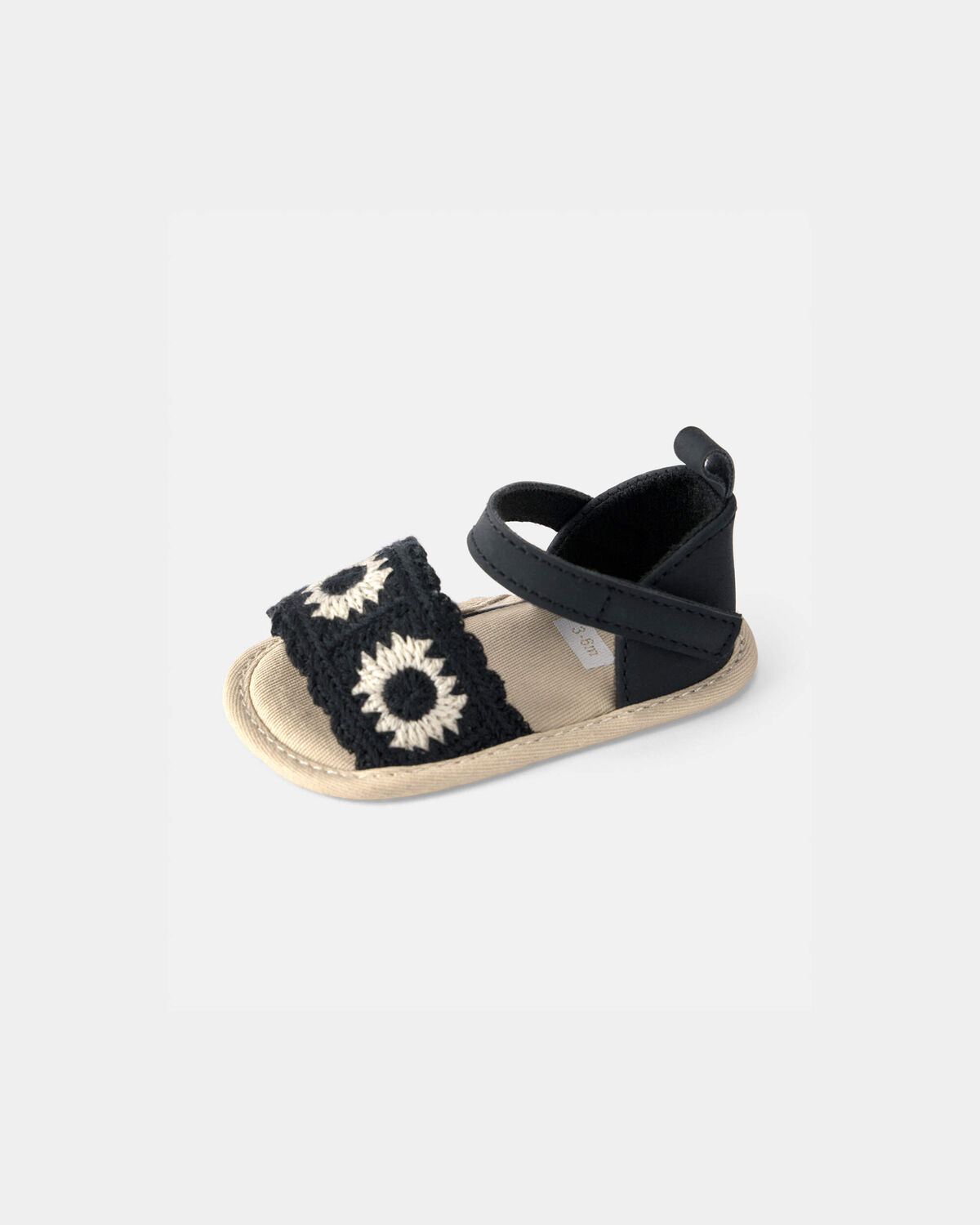 Baby Girl Crochet Sandals - Black 6 Baby Girl Crochet Sandals - Black