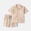 Toddler Boy 2-Piece Toucan Embroidered Top & Short Set - Khaki