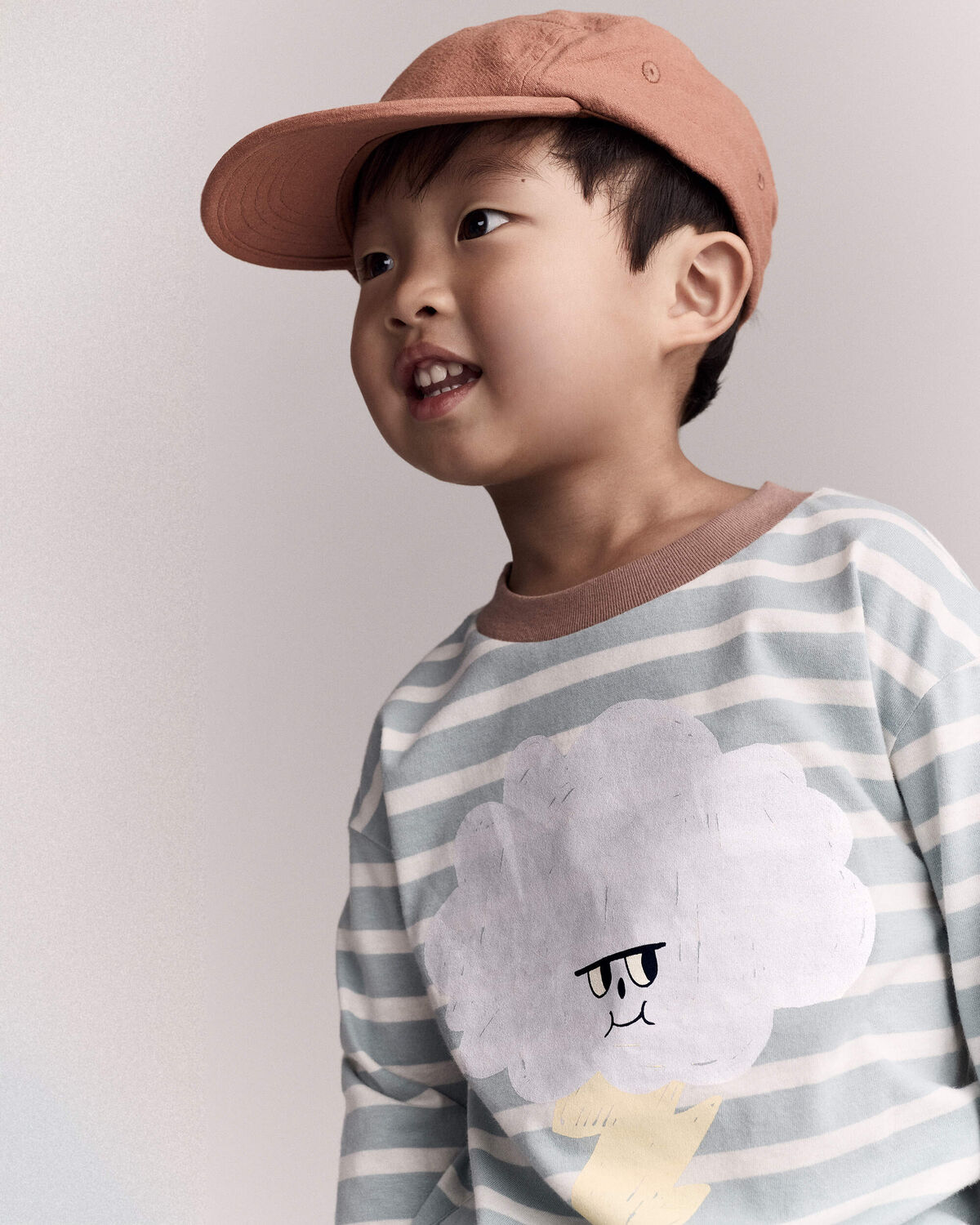 Toddler Striped Storm Long-Sleeve Relaxed Graphic Tee - Teal