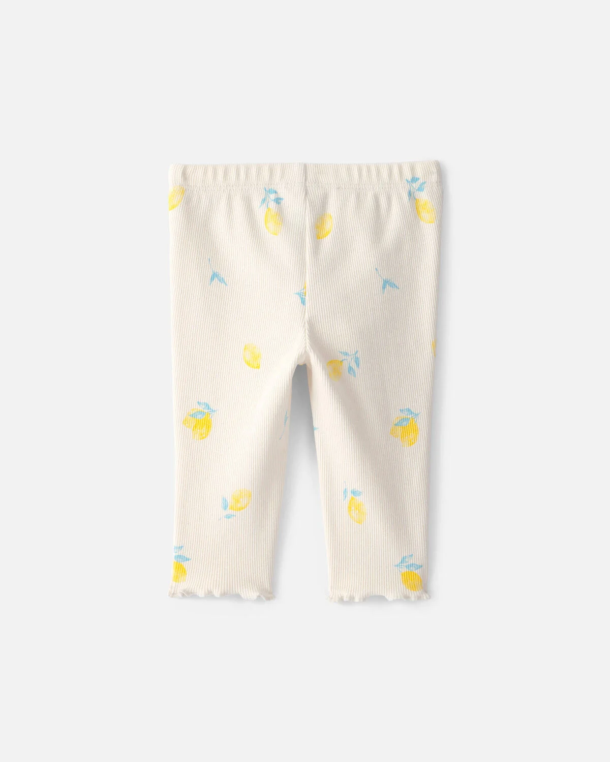 Baby Girl Lemon Rib Pants - Ivory 2 Baby Girl Lemon Rib Pants - Ivory