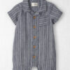 Baby Organic Cotton Gauze Romper in Stripes