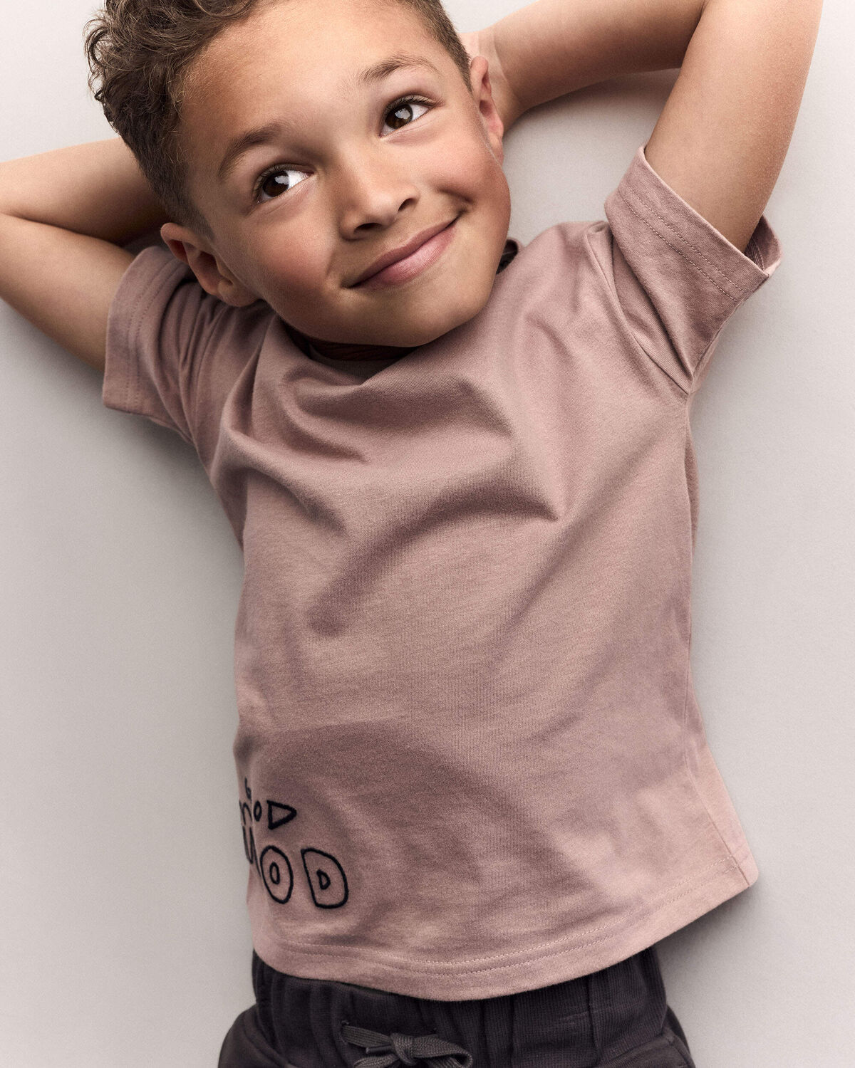 Toddler 'Good Mood' Relaxed Tee - Mauve 4 Toddler 'Good Mood' Relaxed Tee - Mauve