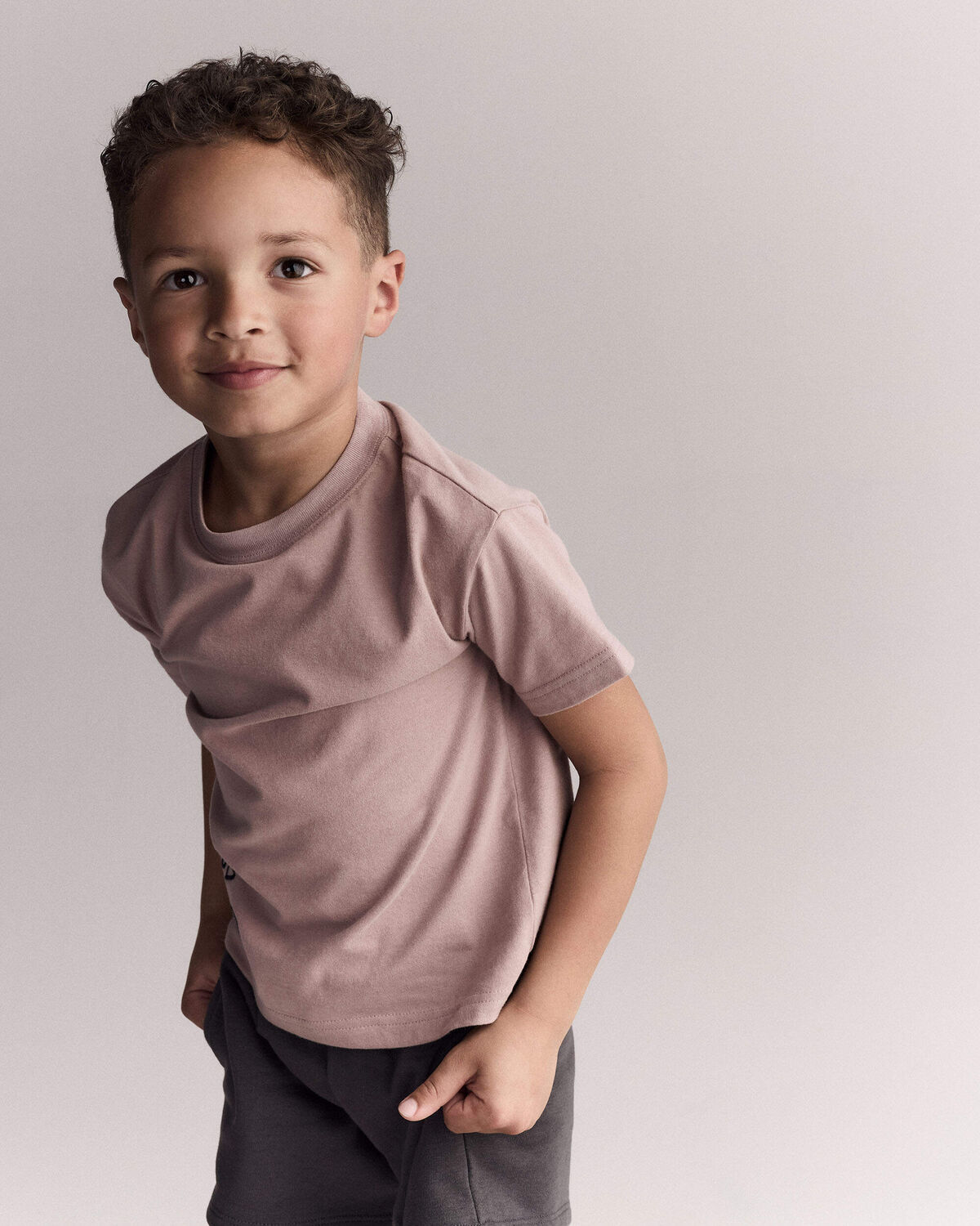 Toddler 'Good Mood' Relaxed Tee - Mauve 5 Toddler 'Good Mood' Relaxed Tee - Mauve
