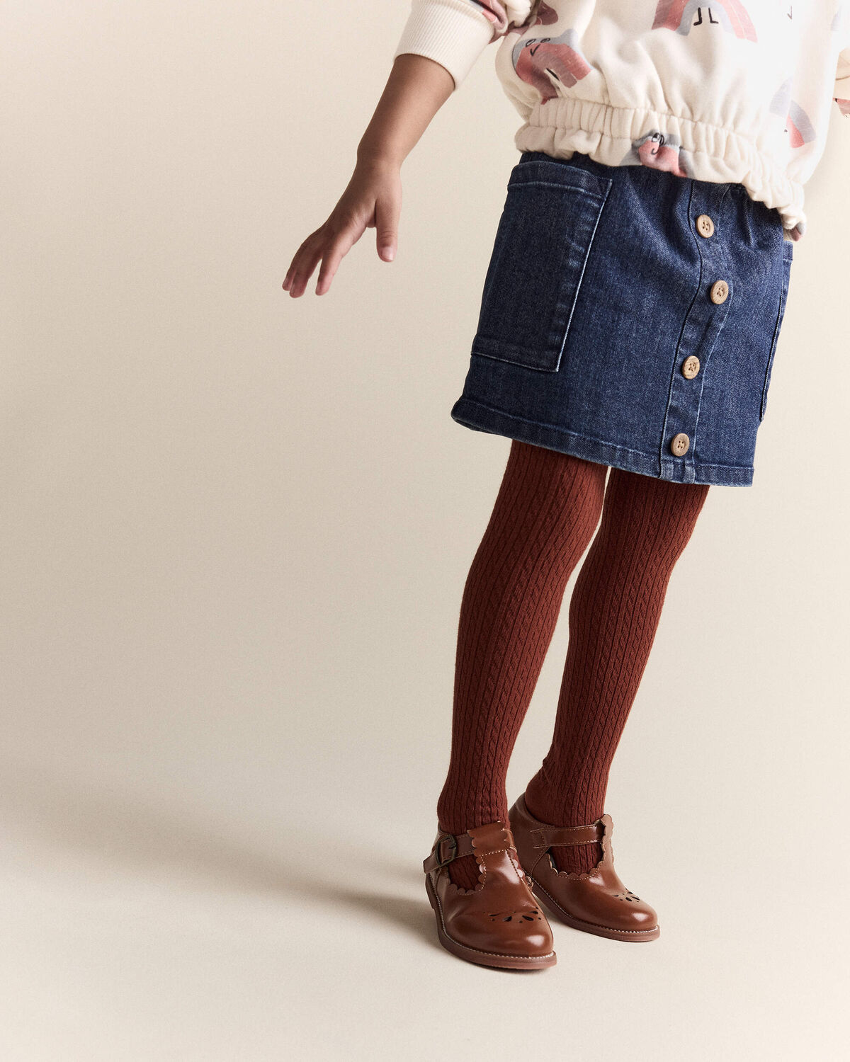 Toddler Girl Denim Skirt with Otter Pockets - Blue 1 Toddler Girl Denim Skirt with Otter Pockets - Blue