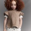 Toddler Girl Ruffle Sweater Vest - Tan