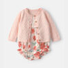Baby Girl 2-Piece Floral Cardigan & Bubble Set - Pink 4 Baby Girl 2-Piece Floral Cardigan & Bubble Set - Pink
