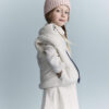 Toddler Sherpa Ski Puffer Vest - Cream