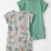 Baby 2-Pack Organic Cotton Rompers in Aussie Friends