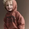 Toddler Race You There' Fleece Hoodie - Rust