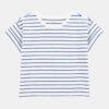 Kid Striped Short-Sleeve Fashion Top - Navy