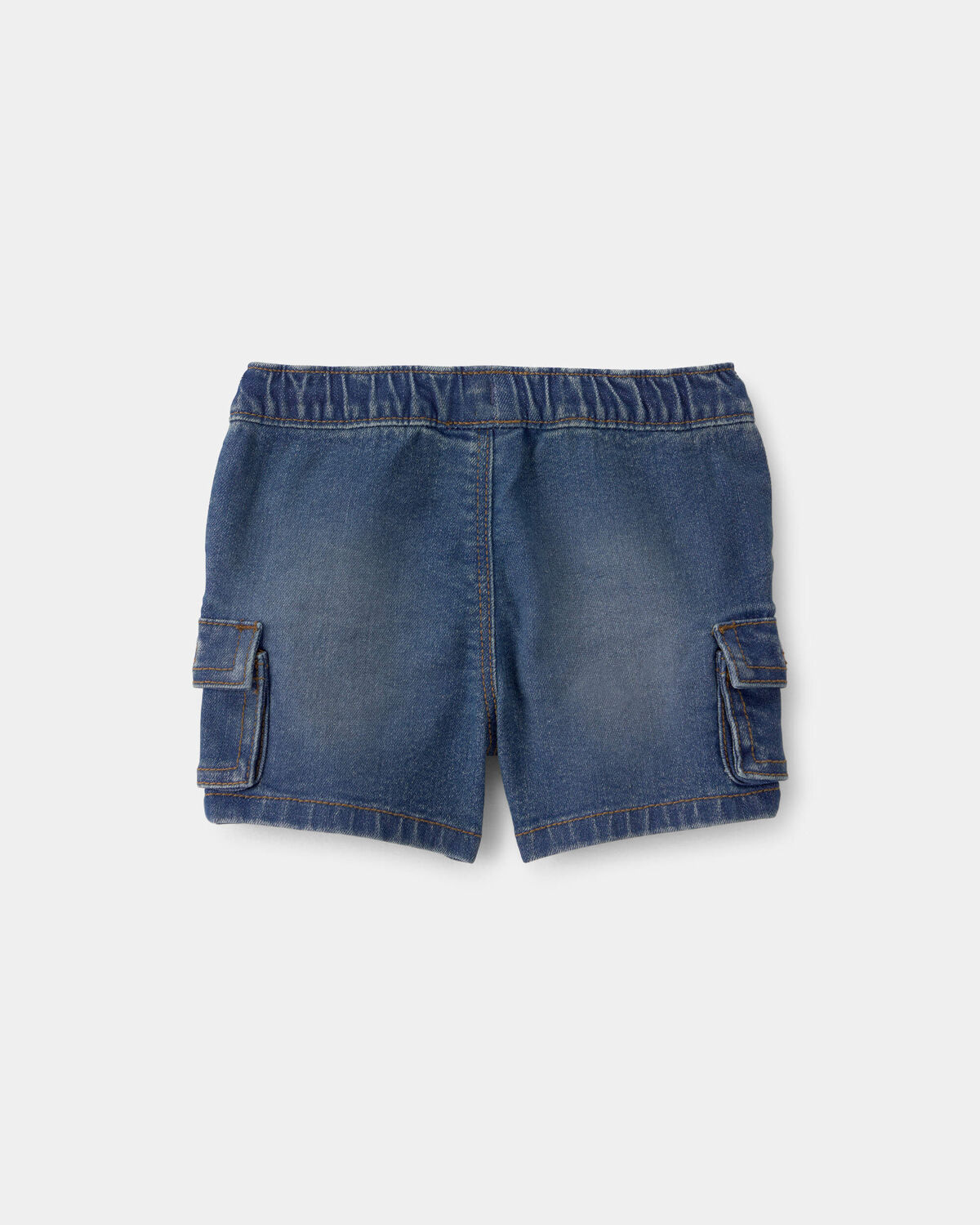Baby Boy Denim Drawstring Cargo Shorts - Dark Wash 2 Baby Boy Denim Drawstring Cargo Shorts - Dark Wash