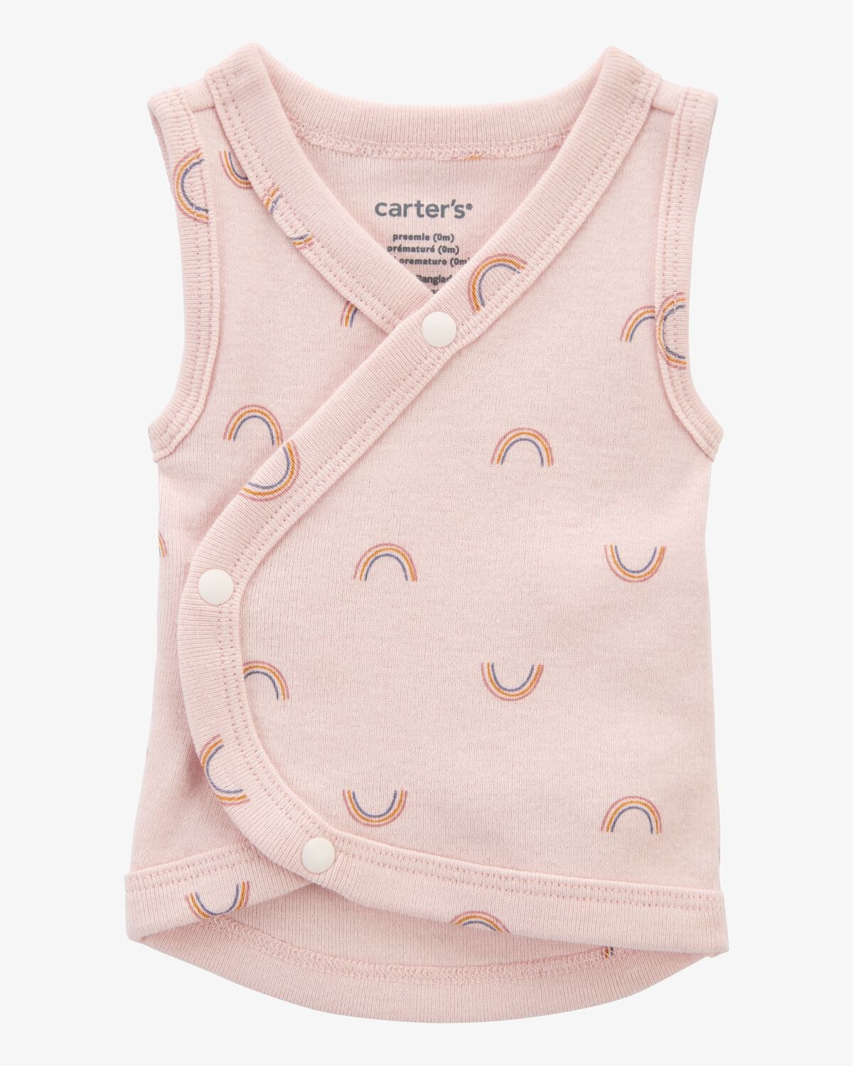 Baby Girl Preemie Rainbow Cotton Tank - Pink 1 Baby Girl Preemie Rainbow Cotton Tank - Pink