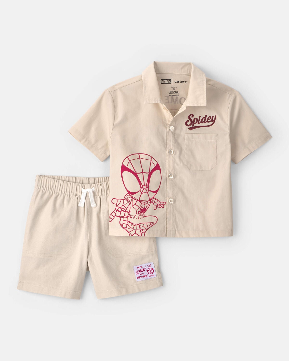 Toddler Boy 2-Piece ©Marvel Spider-Man Top & Short Set - Cream 1 Toddler Boy 2-Piece ©Marvel Spider-Man Top & Short Set - Cream