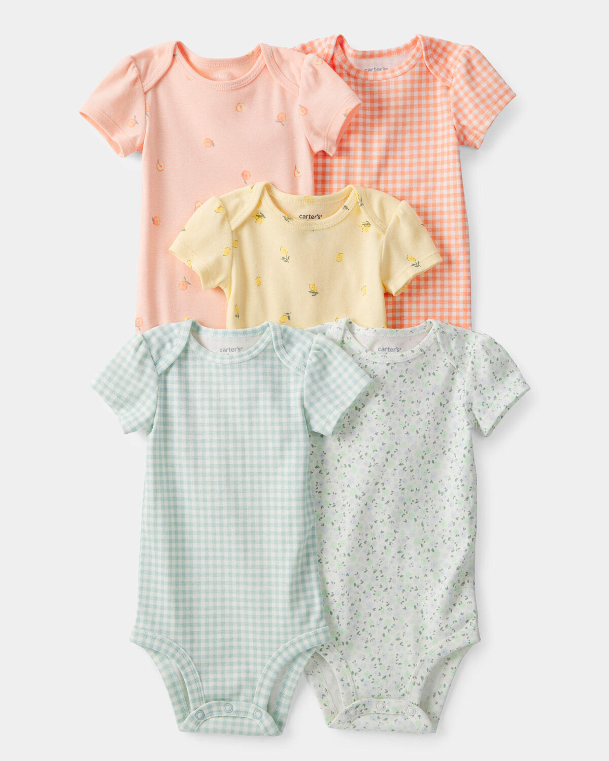 Baby Girl 5-Pack Fruit Multipack Bodysuits - Orange/Green/Yellow 1 Baby Girl 5-Pack Fruit Multipack Bodysuits - Orange/Green/Yellow