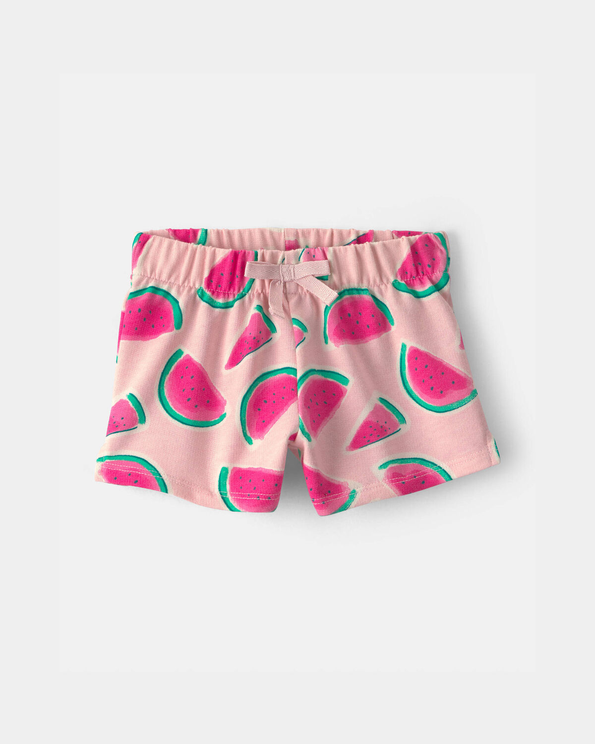 Baby Girl Watermelon French Terry Shorts - Pink 1 Baby Girl Watermelon French Terry Shorts - Pink