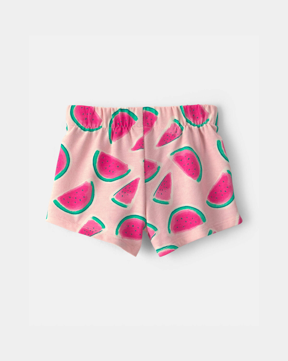 Baby Girl Watermelon French Terry Shorts - Pink 2 Baby Girl Watermelon French Terry Shorts - Pink