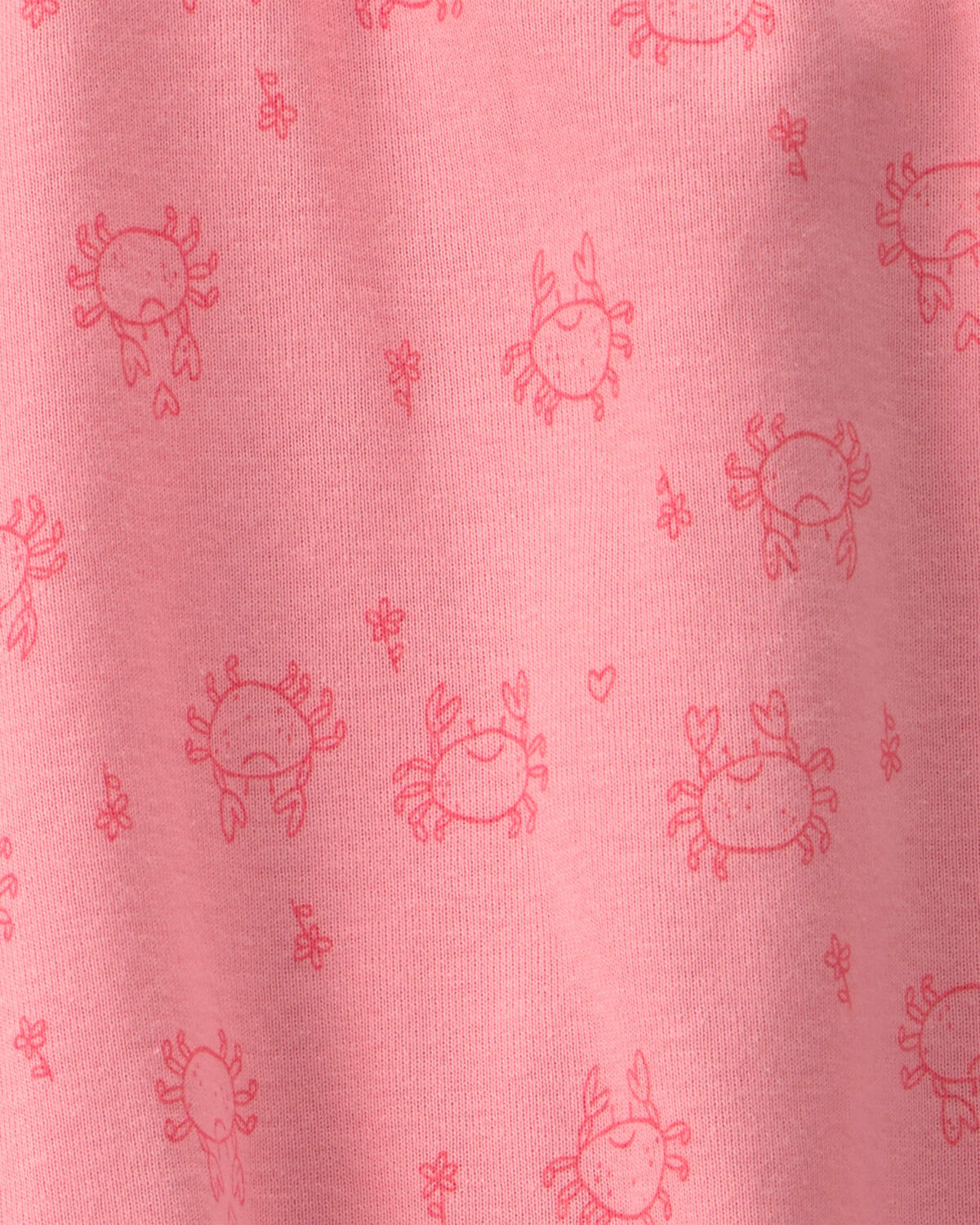 Baby Girl Crab Sleeveless Romper - Pink