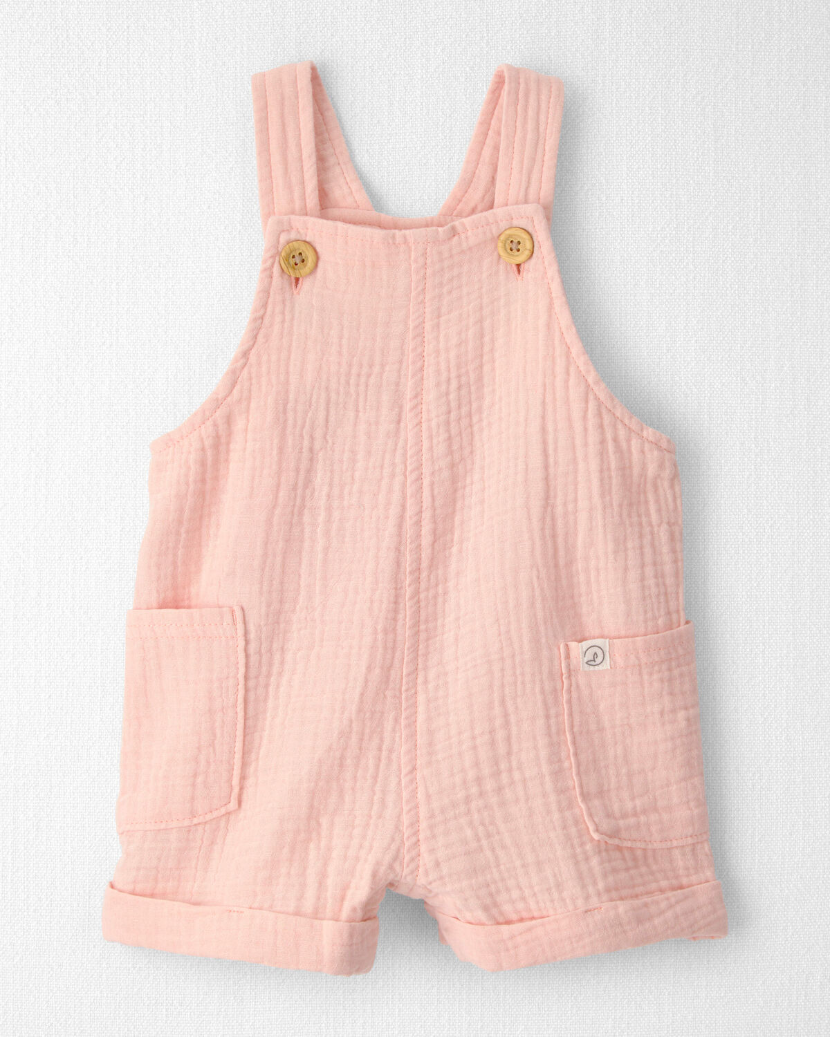 Baby Girl Organic Cotton Gauze Shortalls 1 Baby Girl Organic Cotton Gauze Shortalls