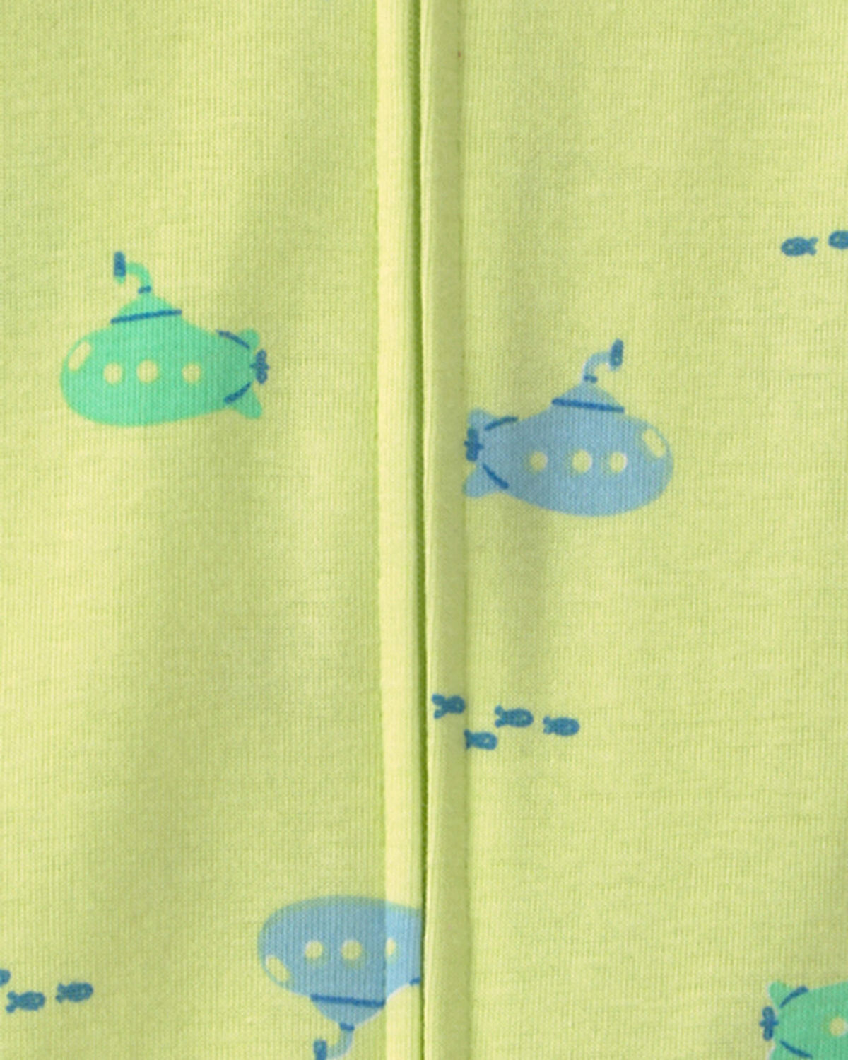 Toddler Boy Submarine 100% Cotton 1-Piece Romper Pajama - Green 2 Toddler Boy Submarine 100% Cotton 1-Piece Romper Pajama - Green