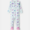 Toddler Girl Fairytale Dragon 100% Cotton Snug Fit 1-Piece Pajama - Blue