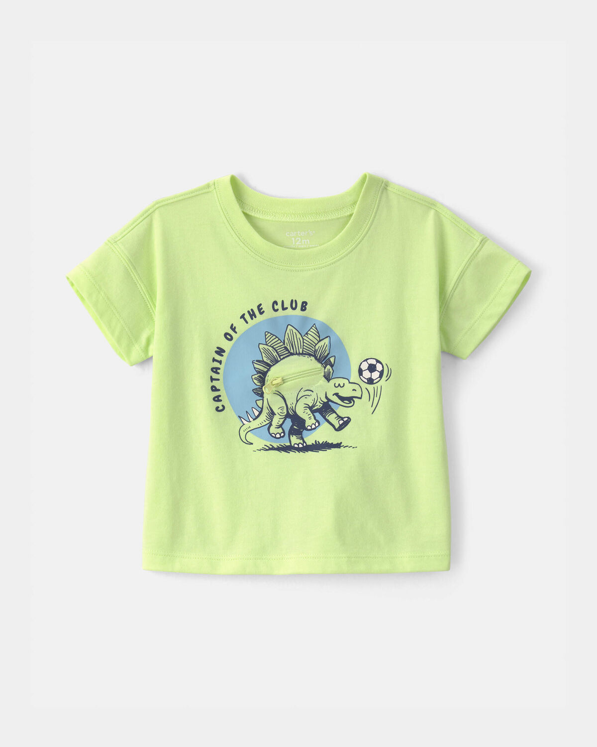 Baby Boy 'Captain Of The Club' Dinosaur Graphic Tee - Green 1 Baby Boy 'Captain Of The Club' Dinosaur Graphic Tee - Green