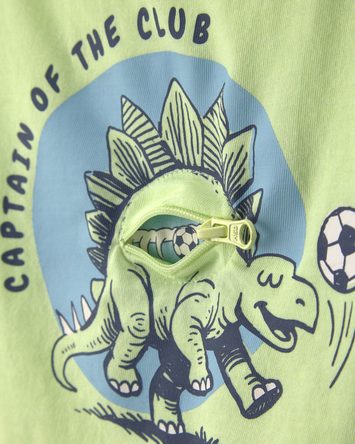 Baby Boy 'Captain Of The Club' Dinosaur Graphic Tee - Green 2 Baby Boy 'Captain Of The Club' Dinosaur Graphic Tee - Green