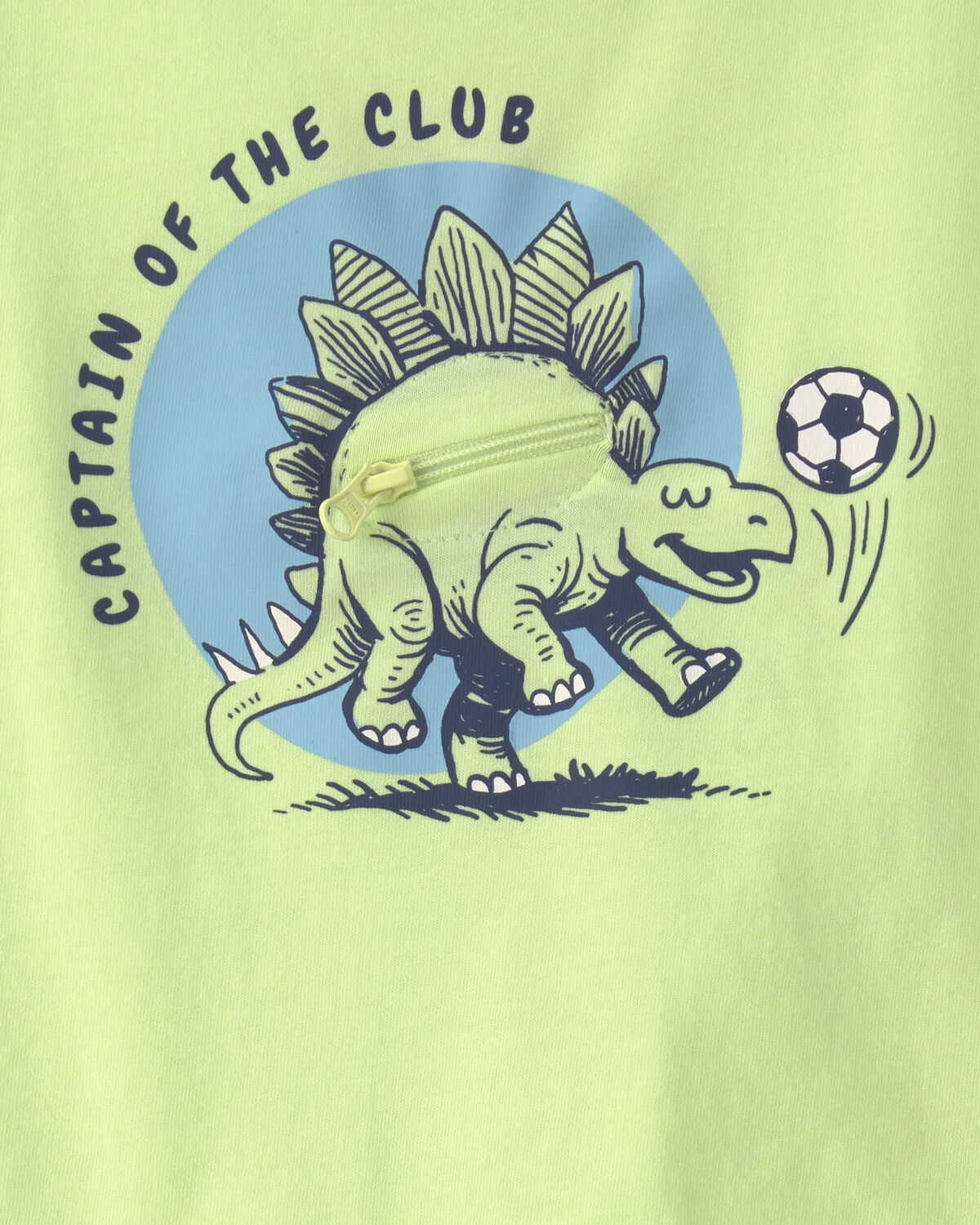 Baby Boy 'Captain Of The Club' Dinosaur Graphic Tee - Green 3 Baby Boy 'Captain Of The Club' Dinosaur Graphic Tee - Green