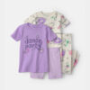 Baby Girl Dance 100% Cotton 4-Piece Pajama Set - Purple/Ivory 6 Baby Girl Dance 100% Cotton 4-Piece Pajama Set - Purple/Ivory