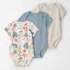 Baby 3-Pack Organic Cotton Bodysuits in Veggie Fruit Print