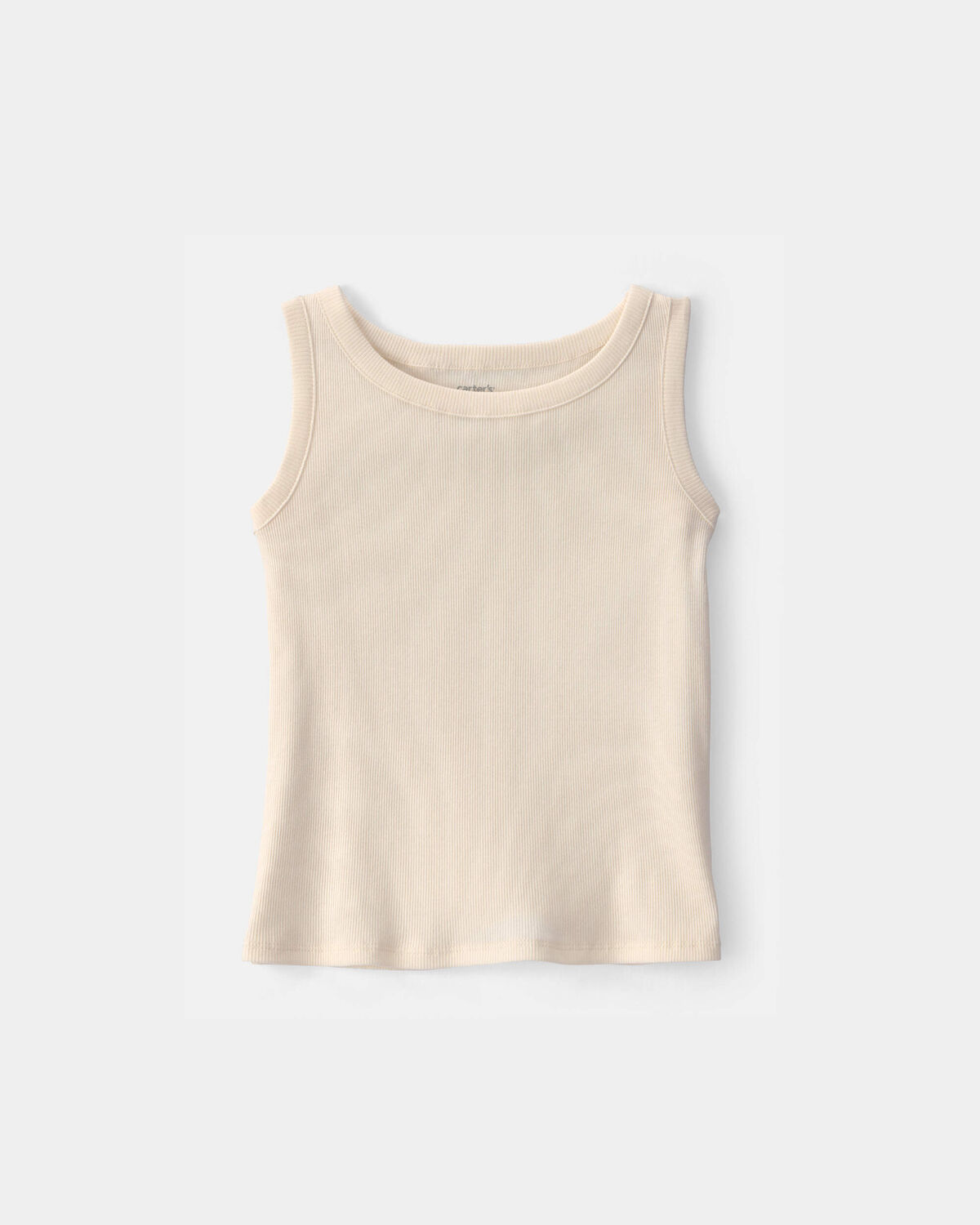 Girls Rib Tank Top - Cream 1 Girls Rib Tank Top - Cream