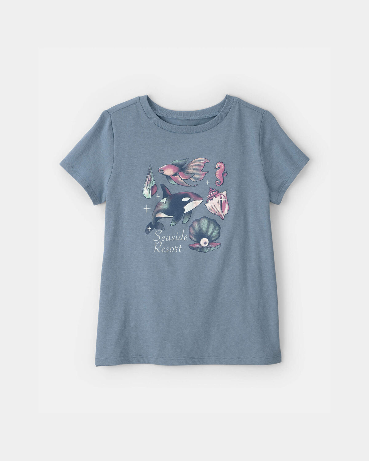 Girls 'Seaside Resort' Sea Animal Graphic Tee - Blue 1 Girls 'Seaside Resort' Sea Animal Graphic Tee - Blue
