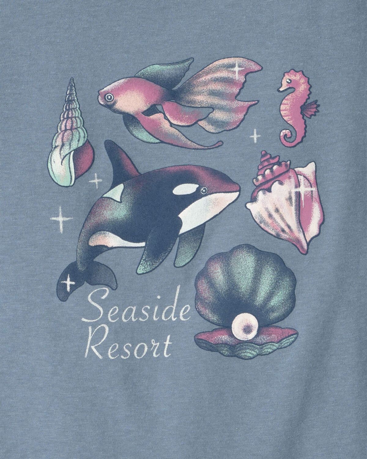 Girls 'Seaside Resort' Sea Animal Graphic Tee - Blue 2 Girls 'Seaside Resort' Sea Animal Graphic Tee - Blue