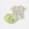 Baby Girl 2-Piece Fish Top & Short Set - Ivory/Green 13 Baby Girl 2-Piece Fish Top & Short Set - Ivory/Green