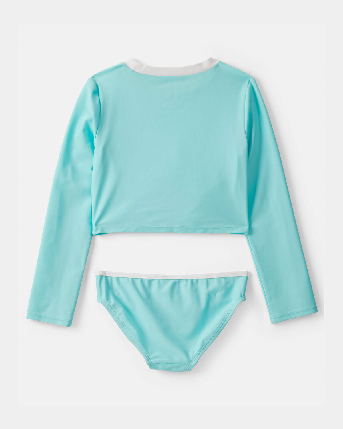 Girls 2-Piece Long-Sleeve Rashguard Swimsuit Set - Turquoise
