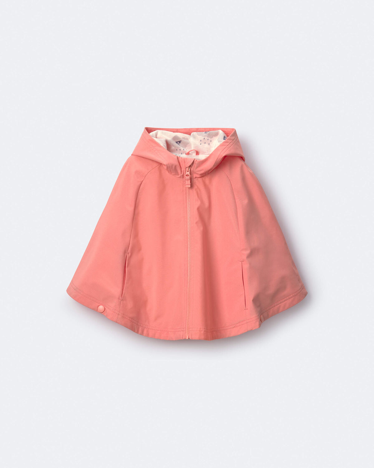 Toddler Girl Rain Poncho - Coral 1 Toddler Girl Rain Poncho - Coral