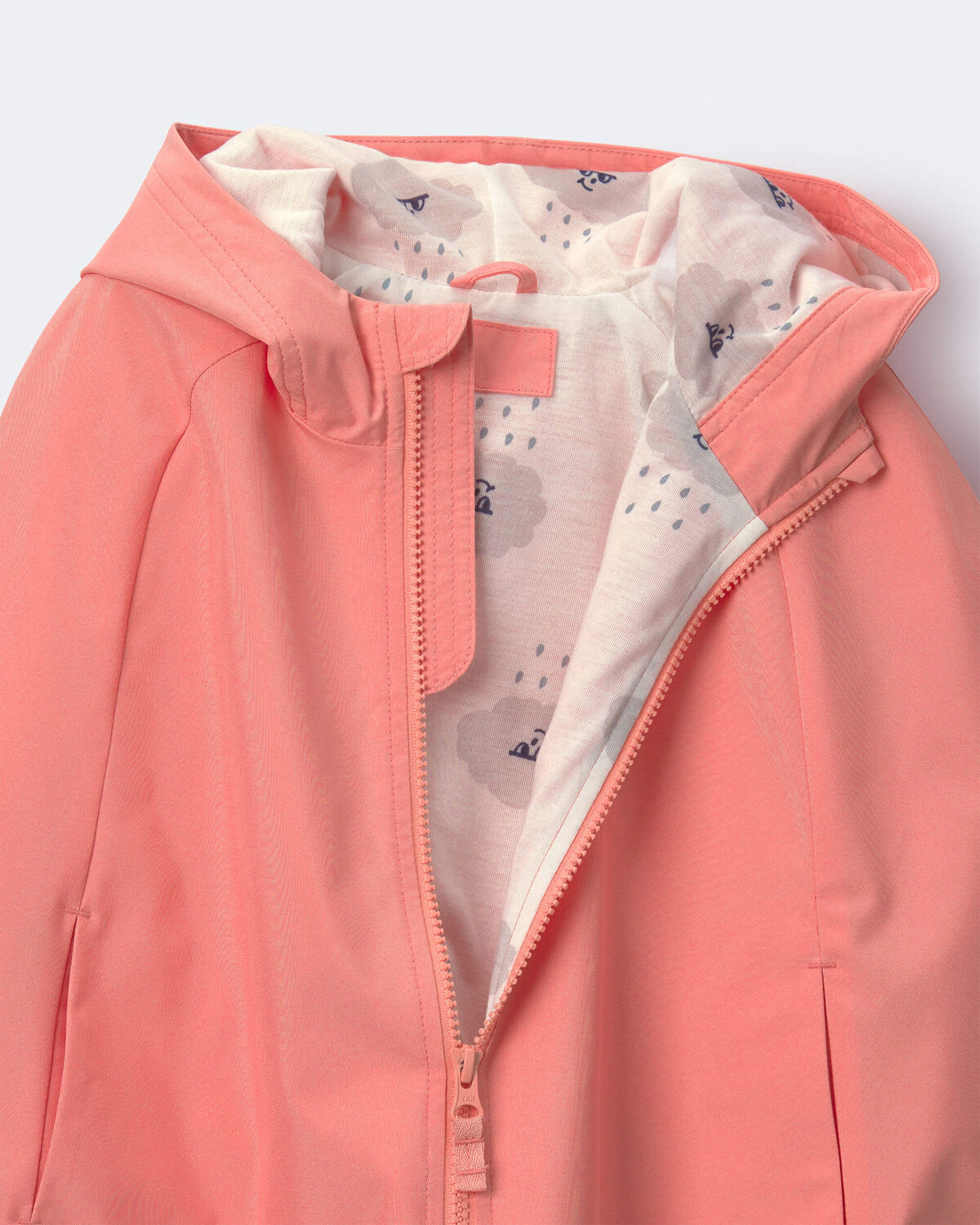 Toddler Girl Rain Poncho - Coral 2 Toddler Girl Rain Poncho - Coral