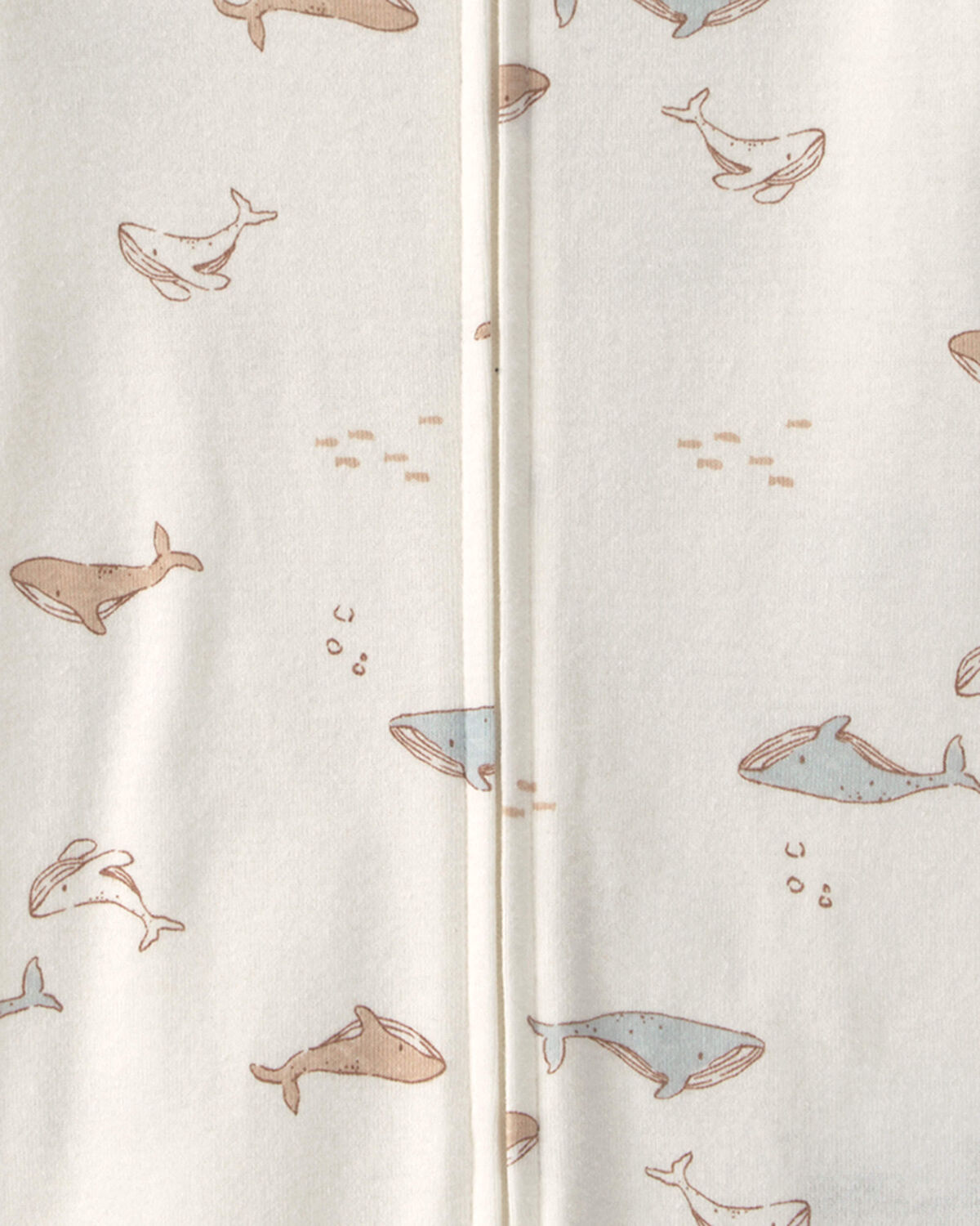 Toddler Whale 100% Cotton 1-Piece Romper Pajama - Ivory 2 Toddler Whale 100% Cotton 1-Piece Romper Pajama - Ivory