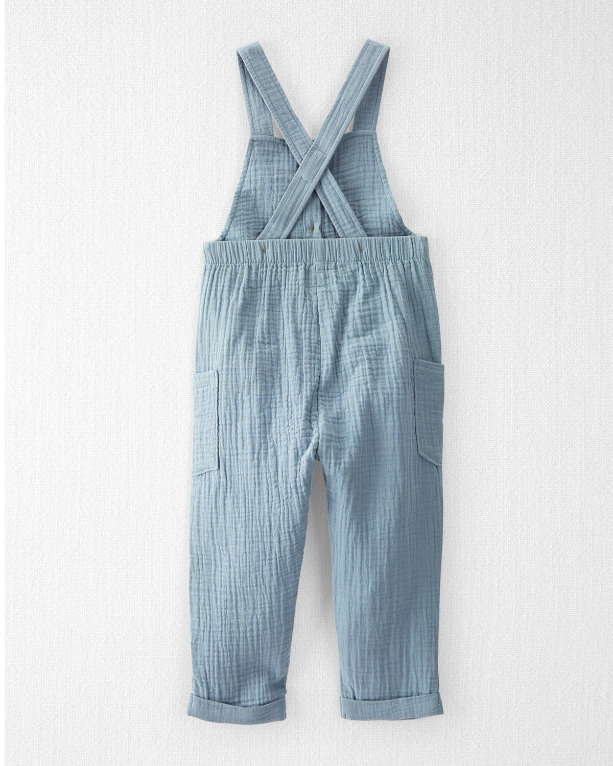 Toddler Organic Cotton Gauze Overalls - Blue 2 Toddler Organic Cotton Gauze Overalls - Blue