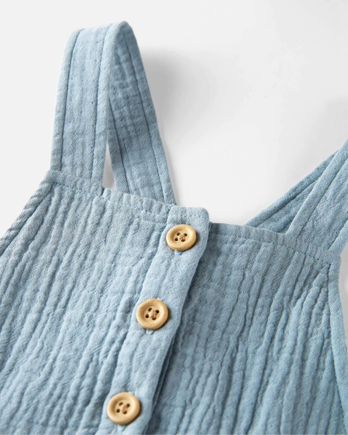 Toddler Organic Cotton Gauze Overalls - Blue 3 Toddler Organic Cotton Gauze Overalls - Blue